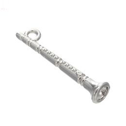 Charms RAINXTAR Fashion Alloy Clarinet Music Instrument Charms 6*28mm 50pcs AAC826 230821