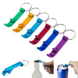 Whole Portable Beer Bottle Opener Keychain Mini Pocket Aluminium Alloy Beverage Beer Bottle Opener Wedding Party Favour Gifts237F