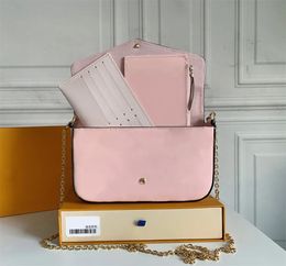 Designer Bolsa de ombro feminino Luxo Pochette Felicie Bolsas em relevo Cartas de flores Empreinte Mini bolsas de maquiagem da cadeia Ladies Moda