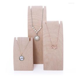 Jewelry Pouches Necklace Display Rack Storage Pendant Organizer Wood Counter Stand