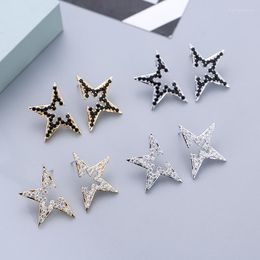 Stud Earrings European Women Simple Personality Colorful Star Girl High-Quality ZIRCON GIFT Party Fashion Accessories