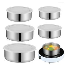 Bowls 5pcs Stainless Steel Crisper Box Household Fresh Lunch Mixing Bowl Set Portable Outdoor Camping Picnic