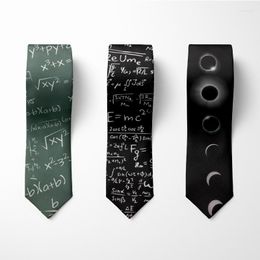 Bow Ties Men's Fashion Digital Equation 3D Printed 8cm Black Creative Novelty Necktie Tie For Men Unique Party Wedding Accessories