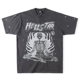 Men's T-Shirts Hellstar T-shirt High Street Vintage Men Women Short Sleeve Top Tee Skull Print HELLSTAR T Shirts 230822