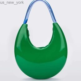 Totes Jelly Melissa Club Bag Stock 2023 Melissa Women's Jelly Crescent Bag New Adult Ladies Underarm Bag Adult Girls Moon Handbag HKD230822