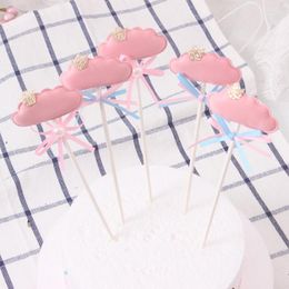Festive Supplies Cute Crown Cloud Double Bow Cake Decoration Baking Dessert Decorations