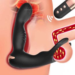 Remote Control Male Prostate Massager Rocking Penis Vibrator Butt Plug for Men Delay Ejaculation Ring Anal Stimulator