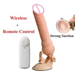 Remote Control Anal Dildo Vibrator Suction Cup Butt Plug Female Vagina g Spot Vibrating Woman Plugs Waterproof