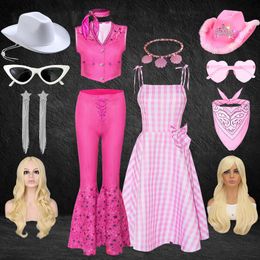 Cosplay Halloween dla dorosłych dziewczyn Margot Robbie Pink Barbi Cosplay Costplay Fashion Women Rose Clothing