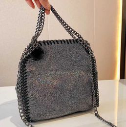 stella mccartney falabella mini tote bag woman metallic sliver black tiny shopping women Handbag leather crossbody Shoulder Bag Niche high sense