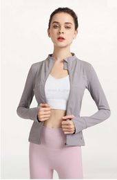 LL-065 New fall/winter fitness clothing Slim-fit zipper LL yoga clothing tops Running long-sleeved yoga clothing jackets with Brand