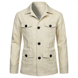 Men's Jackets Mens Bomber Cotton Linen Suits Lightweight Sports Coats Cargo Spring Autumn Oversize Slim Military Jacket