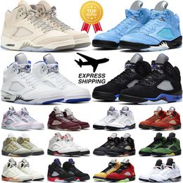 5s Herren-Basketballschuhe 5 UNC White Cement Fire Red Racer Blue What The Herren-Trainer-Sportsneaker