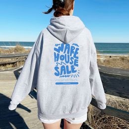 Men's Hoodies Sweatshirts Funny WARE HOUSE SALE Print Men Women Unisex Hip Hop Blue Letter Clothes Drawstring Shoulder Grey Hooded 230821