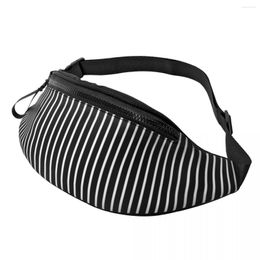 Waist Bags Striped Print Bag Black And White Work Ladies Pack Polyester