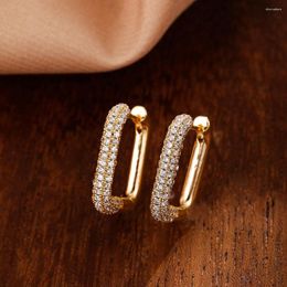Stud Earrings Ladies Fashion Geometric Stylish Square Style Simple High Quality 3A Zircon Gift Party Temperament Jewellery