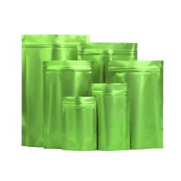 Packing Bags Wholesale Matte Green Aluminum Foil Stand Up Bag Grip Seal Tear Notch Doypack Food Snack Coffee Bean Storage Pack Pouches Dh0Oo