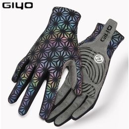 Sports Gloves Giyo Colorful Luminous Full Finger Cycling Antislip MTB Mitten Reflection Dazzle Road Bicyle Bike Motorcycle Short 230821