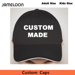 Custom Snapback Caps Personalize Adult or Kids Size Black hats with your own Logo Text Design embroidered cap239U