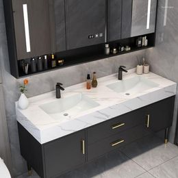 Bath Accessory Set Rock Slab Seamless Splicing Ceramic Integrated Basin Intelligent Floor Bathroom Cabinet