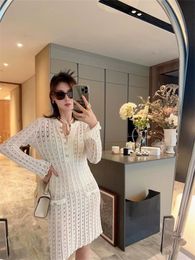 Chan 2023 dresses for woman new party dress Sexy dress Hollow Out knit skirt womens designer clothing plus size womens clothing designer dress Mother's Day gift