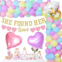 Other Event Party Supplies Funmemoir She Found Her Lover Banner Pastel Balloon Garland Kit for Bachelorette Decoration Bridal Shower Wedding 230821