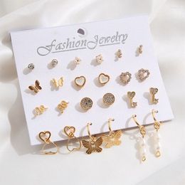 Stud Earrings Butterfly Snake Shape Mini Set For Women Fashion Vintage Hoop Metal Acrylic Pearl Earring Party Jewellery