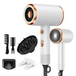 Hair Dryers Professional Dryer 1800W Powerful Ionic Hairdryer with Diffuser Blow 2 Speeds 3 Heating and Cool Button for Wom 230821