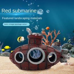 Decorations Resin Submarine Ornaments Hollow Fish Shrimp Shelter Cave Aquarium Tank Landscaping Decoration 230821
