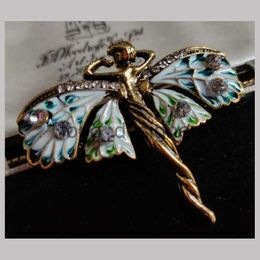 Vintage Art Nouveau Style Fairy Nymph Brooch Shawl Pin Pendant Jewellery x0822