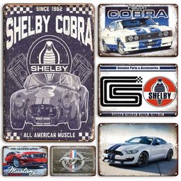 Vintage Famous Cars Metal Poster Cars Brand Tin Sign Retro Decorative Wall Plate Plaque Car Decoration Home Garage Room Decor Cycle Racing Iron Painting 30X20CM w01
