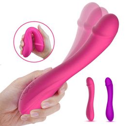 Female Elongated Dildo 10 Modes Vibrator Vaginal Masturbation Clitoral G-spot Massager Erotic Adult Soft Skin Feeling