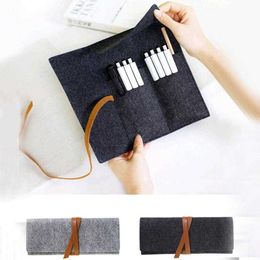 Learning Toys Portable Roll School Pencil Case Felt Cloth Pen Bag for Girls Boys Cute Large Pencilcase Box Stationery School Office Supplies R230822