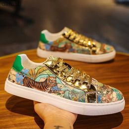 Water Shoes Men Shoes Printed Tiger low top High-top Board Shoes Men Fashion Casual Shoes 2022 Autumn New Popular High Quality Non-slip Flat HKD230822