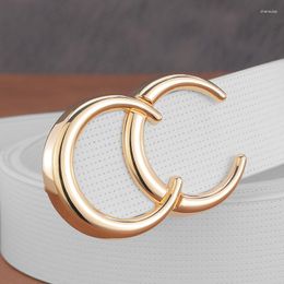 Belts Fashion C Letter Slide Buckle Waistband Men Casual Designer High Quality White Young Boys Belt Leather Cowboy
