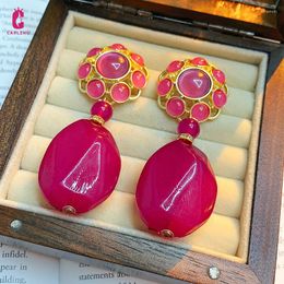 Dangle Earrings Light Luxury Resin Flower Waterdrop Geometric Drop French Retro Fashion High Sense Earring For Women Jewelry