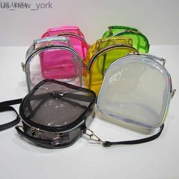 Totes Fashion Laser Small Bags for Women PVC Jelly Shoulder Bag Dazzle Color Transparent Clear Tote Bag Mini Luxury Handbag for Girls HKD230822