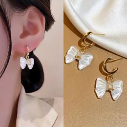 Dangle Earrings Fashion Korean Oversized Gold Color Butterfly Drop For Women Golden Round Zircon Wedding Cute Jewelry Gift