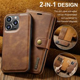 DG.Ming 2in1 Leather Case for iPhone 11 12 13 Pro Max 14 Magnetic Wallet Split Cover