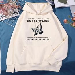 Men's Hoodies Butterflies Is Flying Print Man Hoodie Fashion Quality All-Match Loose Sweatshirts Sports Comfortable Clothing For Men