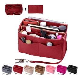Cosmetic Bags Case's Fashion Style Makeup Organizer Felt Insert Bag For Handbag Travel Inner Purse Portable Packge Fit Various 230821