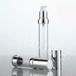 10ml 15ml 20ml 30ml Silver Airless Bottle Plastic Lotion Bottles with Airless Pump Can used for 100pcs/lot Kkupu