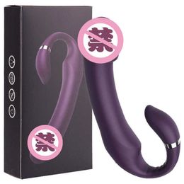 Magnetic suction charging dual motor C-type buckle rod simulation vibrator female masturbator insertion stimulation adult