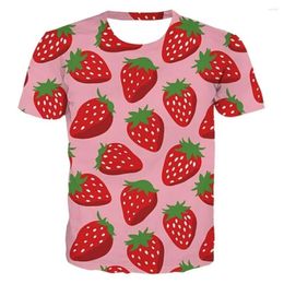 Men's T Shirts Summer Personality Colour Fruit T-Shirt Fashion Hip Hop O-Neck Short Sleeve Top Abstract Harajuku Creative Quality Clothing