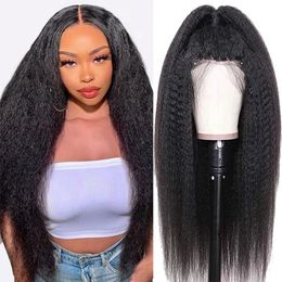 Synthetic Wigs 13x6 Hd Kinky Straight Wig 13x4 Lace Frontal Glueless Yaki Human Hair 30 Inch Brazilian Remy PrePlucked For Women 230821