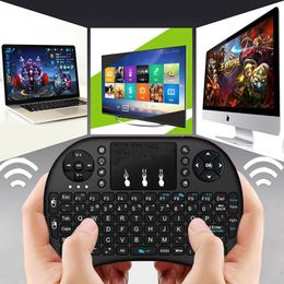 Keyboards Colourful Backlight English Russian 24G Air Mouse Remote Touchpad for Android TV Box PC I8 Mini Wireless Keyboard 230821
