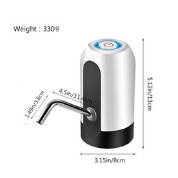 Other Drinkware Usb Charge Portable Water Dispenser Electric Pump For 5 Gallon Bottle With Extension Hose Barreled Tools 230821