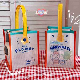 Totes PU Transparent Handbag Jelly Bag for Summer Bunny Tote Bag Travel Lunch Bag Cartoon Design Storage Waterproof 2023 New Tote Bags HKD230822