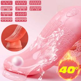 Realistic Tongue Vibrator for Women g Spot Clitoral Anal Licking Stimulator Clit Couple 10 Speeds Heating