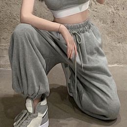 Womens Pants Capris SHUJIN Oversize Women White Jogging Sweatpants Korean Fashion Sports Casual Harajuku Wide Joggers Trousers Anklelength 230821